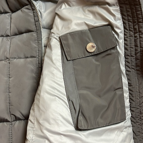 Calvin Klein quilted puffer gray  jacket with hood S - Picture 9 of 12